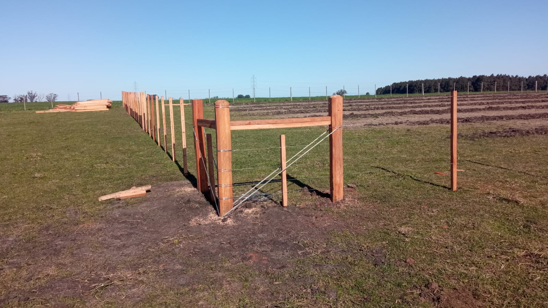 Instalación de un alambrado rural